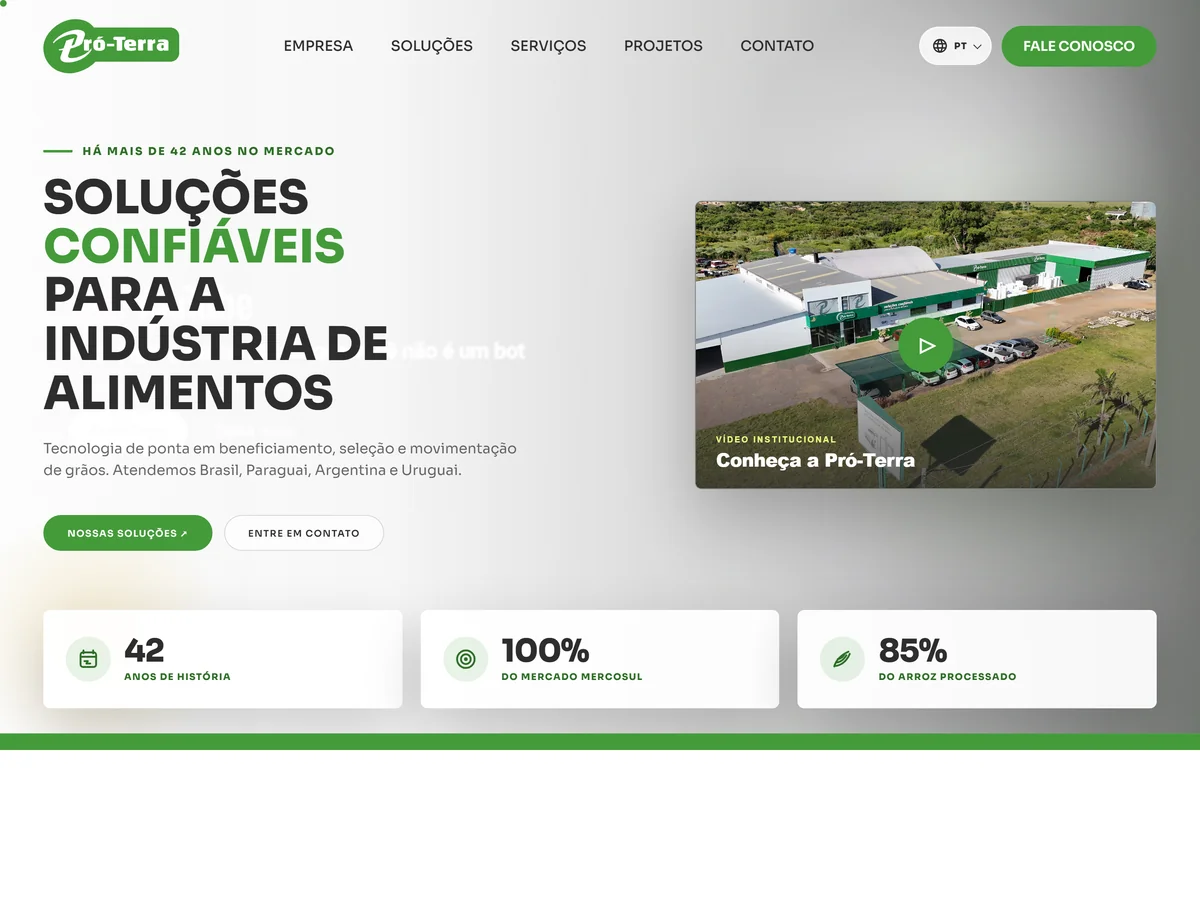 Site da Pró-Terra
